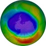 Antarctic ozone map for 2023-09-27
